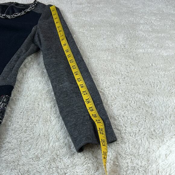 Line long sleeved tweed skirt mod mini dress, Small - Picture 8 of 9